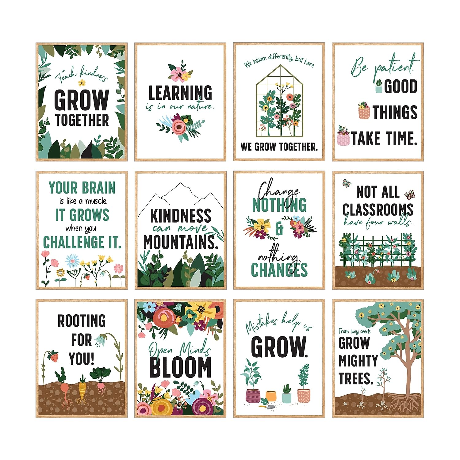 Carson Dellosa 11" x 17" Motivational Poster Set, 16 Colorful Classroom Posters With Inspirational Quotes, Wall Art for Bulletin Board, Decor, and Office Decor, Positive Affirmations