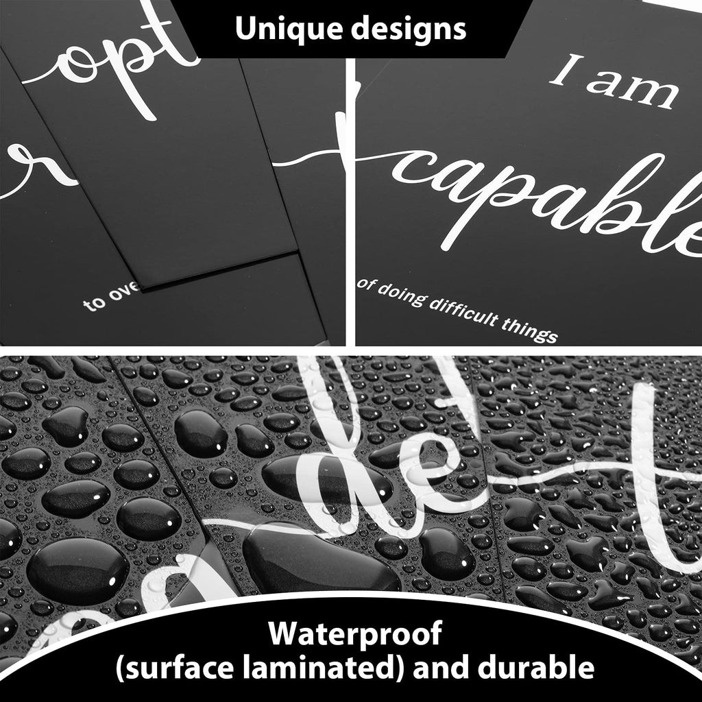 Outus 9 Pieces Inspirational Motivational Wall Art Office Bedroom Wall Art,Daily Positive Affirmations for Men Women Kids Inspirational Positive Quotes Sayings Decor(White)