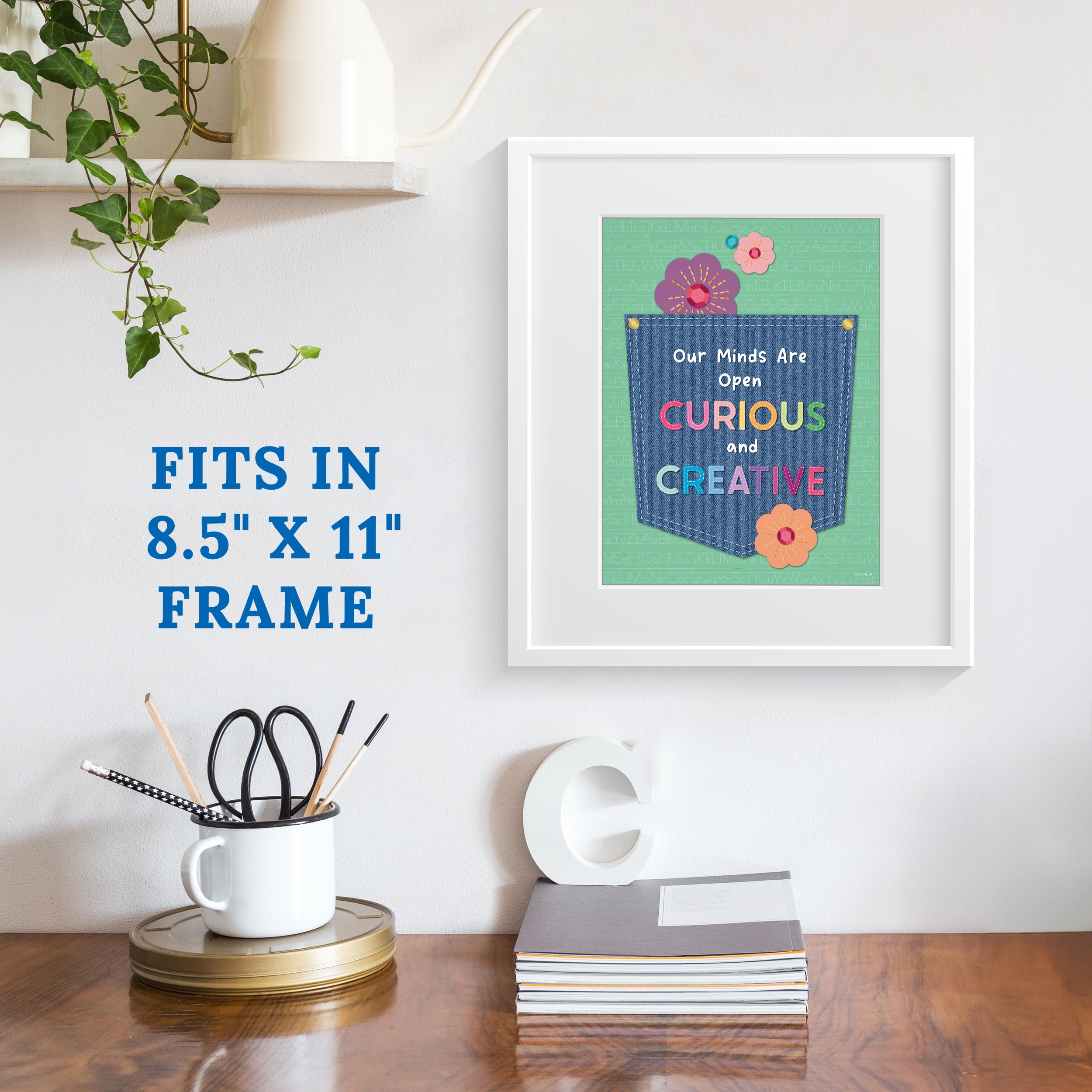 Carson Dellosa 11" x 17" Motivational Poster Set, 16 Colorful Classroom Posters With Inspirational Quotes, Wall Art for Bulletin Board, Decor, and Office Decor, Positive Affirmations